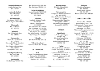 202
GLOSARIO
Alﬁz: Ornamento arquitectónico consistente en marcos o molduras, normal-
mente rectangulares, que enmarcan los arcos en su cara exterior.
Anacoreta: Persona que vive en un lugar solitario, entregada a la contempla-
ción y a la penitencia.
Aperos: Conjunto de herramientas que se utilizan en un oﬁcio, aunque fre-
cuentemente se asocia a los instrumentos de labranza.
Arco abocelado: arco de medio punto de molduras lisas de forma cilíndrica.
Arco de medio punto: es el arco que resulta de un semicírculo. Es caracterís-
tico del arte románico aunque se difundió desde la arquitectura romana.
Arco escarzano: el que tiene curva menor a media circunferencia del mismo radio.
Arco fajón o perpiaños: los que se disponen transversalmente al eje de la
nave de un ediﬁcio.
Arco formero: el paralelo al eje longitudinal de la nave y la separa de otra.
Arco triunfal: arco que separa el presbiterio del resto de la nave principal.
Ático: cuerpo superior o remate de un retablo
Arquivolta: conjunto de molduras que forman varios arcos concéntricos en el
paramento exterior de puertas románicas principalmente, aunque también se
utiliza en el gótico.
Aspillera: Abertura estrecha que se realizaba en los muros de las fortiﬁcacio-
nes para poder disparar, a cubierto, ﬂechas u otros proyectiles.
Bajorrelieve: técnica que se aplica en la realización de esculturas que no so-
bresalen apenas del plano.
Balaustrada: barandilla formada por columnitas o balaustres.
Barrujo: Acumulación de hojas secas de pino que suele cubrir, más o menos
completamente, el suelo de los pinares.
Berruecos: Peña elevada y aislada de naturaleza granítica.
Bóveda de arista: se forma de la unión de dos bóvedas de cañón que se cruzan
perpendicularmente.
Bóveda de cañón: bóveda semicilíndrica que sigue una directriz recta. Se usa
para cubrir espacios longitudinales como las naves de las iglesias. Es muy
frecuente en el románico aunque ya se utilizaba en la arquitectura romana.
Bóveda de crucería: es una bóveda formada por varios arcos o nervios cuya
función principal es estructural. Es muy habitual en el gótico.
Bóveda de horno: esta formada por un cuarto de esfera por lo que se ha utili-
zado frecuentemente para cubrir ábsides y espacios similares.
Bóveda de lunetos: esta formada por la intersección de dos bóvedas de cañón
de distinta altura.
Bóveda de terceletes: a partir de una bóveda de arista se ha aumentado el
número de nervios o aristas secundarias denominadas terceletes.
Calizas: roca sedimentaria formada principalmente por carbonato cálcico.
Cuando la proporción de carbonatos de magnesio es muy elevada se le deno-
mina dolomía.
Canecillos: se denomina así a la piedra que sostiene una parte del alero del
tejado. En el románico se decoraban con imágenes diversas, tanto de la vida
cotidiana como de la religiosa.
Canes: Cabeza de una viga del techo interior que sobresale al exterior y sos-
tiene la corona de la cornisa.
Casetones: cada uno de los espacios cuadrados o poligonales de un artesona-
do. A veces se decora su interior con un rosetón.
Chiscar la tralla: acción de sacudir la tralla contra el suelo por los quintos
de algunos de los pueblos de la zona. Especialmente se realiza en Cantalejo,
en recuerdo de los trilleros que las hacían sonar cuando regresaban a casa tras
varios meses de ausencia comerciando por toda España.
Colmatado/a: depresión del terreno que se ha rellenado mediante la sedimen-
tación de materiales transportados por el agua.
Cuartel: división del terreno muy utilizada en la gestión forestal de los pinares
de la comarca según la cuál un determinado monte si divide en cuatro partes
o cuarteles.
Desmochar: Quitar, cortar, arrancar o desgajar la parte superior de algo, de-
jándolo mocho.
Gallones: segmentos cóncavos similares a gajos de una naranja con los que se
decoraban las pilas bautismales.
Gótico ﬂamígero: Etapa del gótico francés que se desarrolló entre siglos XIV
y XV coincidiendo con el arte ﬂamenco.
Imposta: en arquitectura es la ﬁla de sillares sobre la que se asienta un arco.
En ocasiones se cubre con una moldura pudiendo extenderse en la fachada
separando horizontalmente los distintos pisos de grandes ediﬁcios.
Lagarejo: Broma habitual entre los jóvenes durante la vendimia. Con un ra-
 