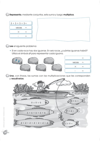 2 Representa, mediante conjuntos, esta suma y luego multiplica.


                                                     3 +...
