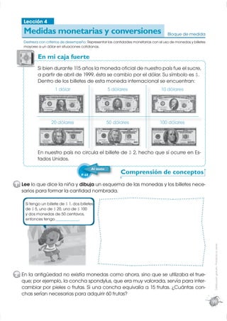 Lección 4
   Medidas monetarias y conversiones                                                   Bloque de medida
   Destr...