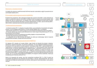 r.a.c
2011
Descripción y requisitos mínimos
El conmutador selector adopta la posición de MANUAL
Condiciones de funcionamiento
El conmutador selector adopta la posición deAUTOMÁTICO
Un taladro de columna, podrá funcionar de forma manual o automática, según la posición de un
conmutador selector (S1).
Existirán tres pulsadores; (S2) ordenará la bajada del conjunto móvil (KM 1); (S3) ordenará por
contra, la subida del conjunto móvil (KM 2), donde el motor encargado de la subida-bajada, será
trifásico de rotor en cortocircuito. Un pulsador (S4), será el encargado de hacer girar el porta-
brocas. En las tres órdenes descritas no existe realimentación, es decir, solo funcionará (KM 1,
KM 2 ó KM 3), mientras dure la acción sobre el pulsador concreto.
- U
- El motor del porta-brocas será monofásico.
- Si cualquiera de los relés térmicos del taladro se activa por sobrecarga, todo el conjunto
quedará desconectado, avisado de forma luminosa.
Un detector (D1) situado en la parte inferior, lugar donde se ubicarán las piezas a taladrar,
advertirá la presencia de éstas, ocurriendo lo siguiente; una vez el detector identifica una pieza,
el conjunto móvil que está en la parte superior, comienza a bajar (KM 1); aproximadamente a
media altura, el conjunto presionará el final de carrera (FC 3), que activará el motor de giro del
porta-brocas; el conjunto seguirá bajando, taladrará pieza, y activando el final de carrera ( FC
1), el motor de bajada (KM 1) se detiene. Acto seguido, comienza un tiempo de reposo, que
permitirá que la inversión no sea “brusca” (KT 1). Pasado el mencionado tiempo, la parte móvil
comienza a subir (KM 2), -el portabrocas sigue girando- y una vez se deja de presionar el final de
carrera (FC 3), el motor del portabrocas se detiene. El conjunto continua subiendo, hasta que
es detenido por el final de carrera (FC 2).
Note en el esquema de mando, que dos contactores auxiliares (KA 1) y (KA 2) serán los
encargados de gestionar las posiciones de automática y manual, respectivamente, del mismo
modo que los finales de carrera serán los mismos, tanto para el modo automático, como para el
manual.
n final de carrera (FC 1), situado en la parte inferior, que pondrá fin al movimiento de bajada,
es decir, una vez llegado a ese extremo, el motor sentido bajada ( KM 1), se detiene.
- Otro final de carrera (FC 2), hará lo propio en el movimiento de subida de la parte móvil (KM 2).
- El final de carrera que acciona automáticamente el motor de giro del porta-brocas (FC 3), no
funcionará en forma manual.
- Si se presionan a la vez los pulsadores de subida y bajada, no funcionará nada.
ACE. 20
Pg. 1
ACE. 20
Pg. 1
Taladro de columna
Taladro de columna
Grupo
Título
Automatismos cableados
Automatismos cableados
N
:
5
Conmutador
Manual-Automático
Sube
Baja
Final de
carrera
superior
Final de
carrera
inferior
Final de
carrera giro
Portabrocas
BAJA SUBE GIRO
Detector
Piezas
MANUAL
Gira
Avería
ACE20_TALADRO DE COLUMNA
 