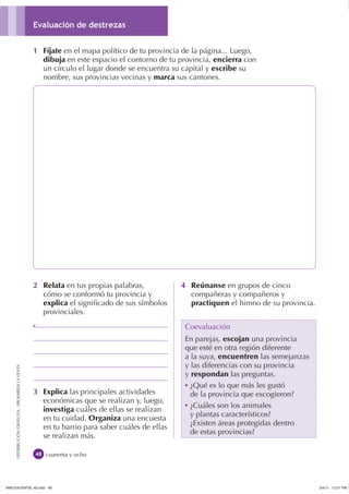 1 Fíjate en el mapa político de tu provincia de la página... Luego,
                                               dibuja ...