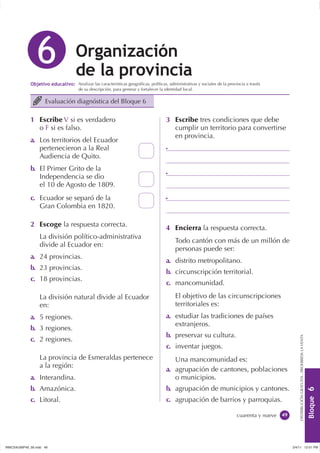 Analizar las características geográﬁcas, políticas, administrativas y sociales de la provincia a través
                  ...