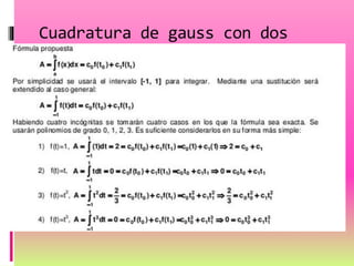 Cuadratura de gauss con dos
puntos
 
