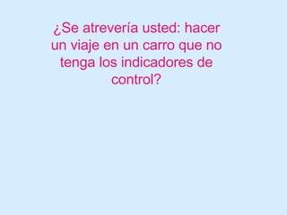 ¿Se atrevería usted: hacer un viaje en un carro que no tenga los indicadores de control? 