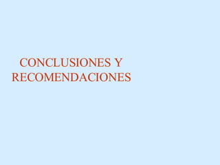 CONCLUSIONES Y RECOMENDACIONES 
