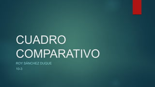 CUADRO
COMPARATIVO
ROY SÁNCHEZ DUQUE
10-3
 