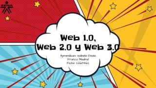 Web 1.0,
Web 2.0 y Web 3.0
Aprendices: Isabella Dávila
Franco Madrid
Ficha: 2268462
 