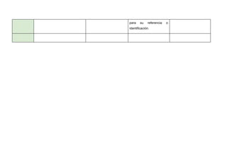 para su referencia o
identificación.
 