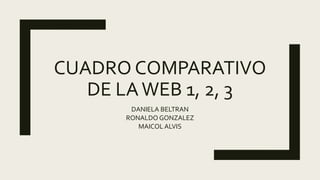 CUADRO COMPARATIVO
DE LAWEB 1, 2, 3
DANIELA BELTRAN
RONALDO GONZALEZ
MAICOL ALVIS
 