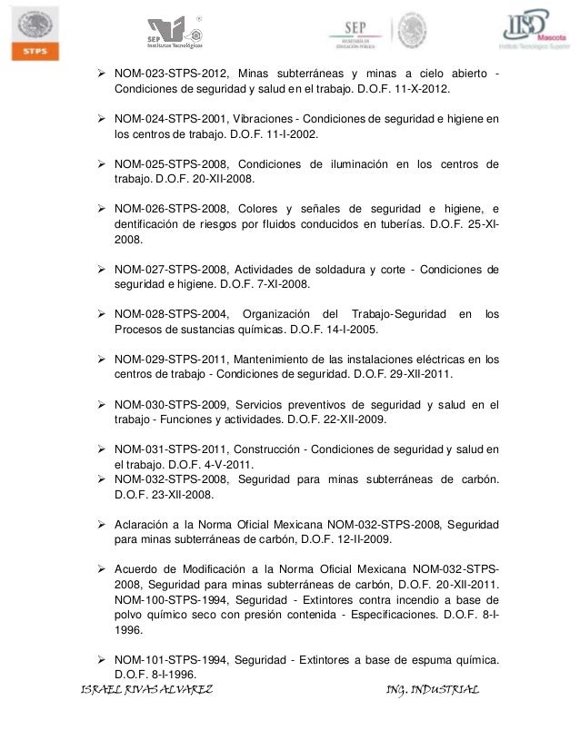 NORMAS OFICIALES MEXICANAS, STPS