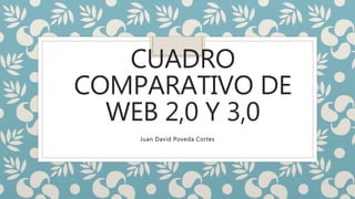 CUADRO
COMPARATIVO DE
WEB 2,0 Y 3,0
Juan David Poveda Cortes
 