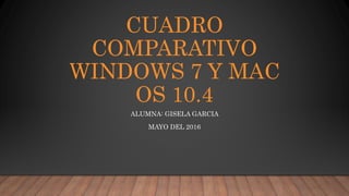 CUADRO
COMPARATIVO
WINDOWS 7 Y MAC
OS 10.4
ALUMNA: GISELA GARCIA
MAYO DEL 2016
 