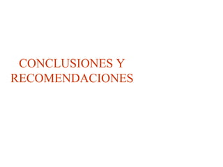 CONCLUSIONES Y RECOMENDACIONES 
