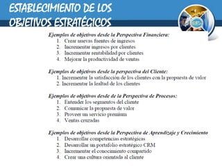 ESTABLECIMIENTO DE LOS
OBJETIVOS ESTRATÉGICOS
 