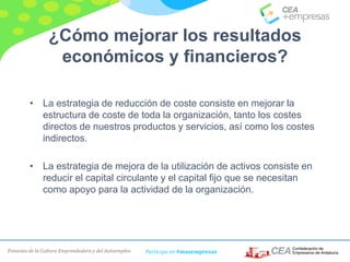 Fomento de la Cultura Emprendedora y del Autoempleo Participa en #masempresas
¿Cómo mejorar los resultados
económicos y fi...