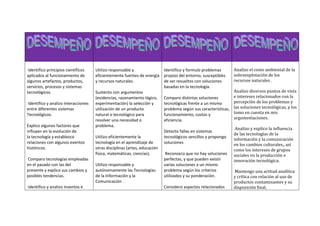 Cuadro Comparativo por grados 