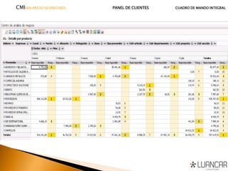 CMI(BALANCED SCORECARD) PANEL DE CLIENTES CUADRO DE MANDO INTEGRAL
 