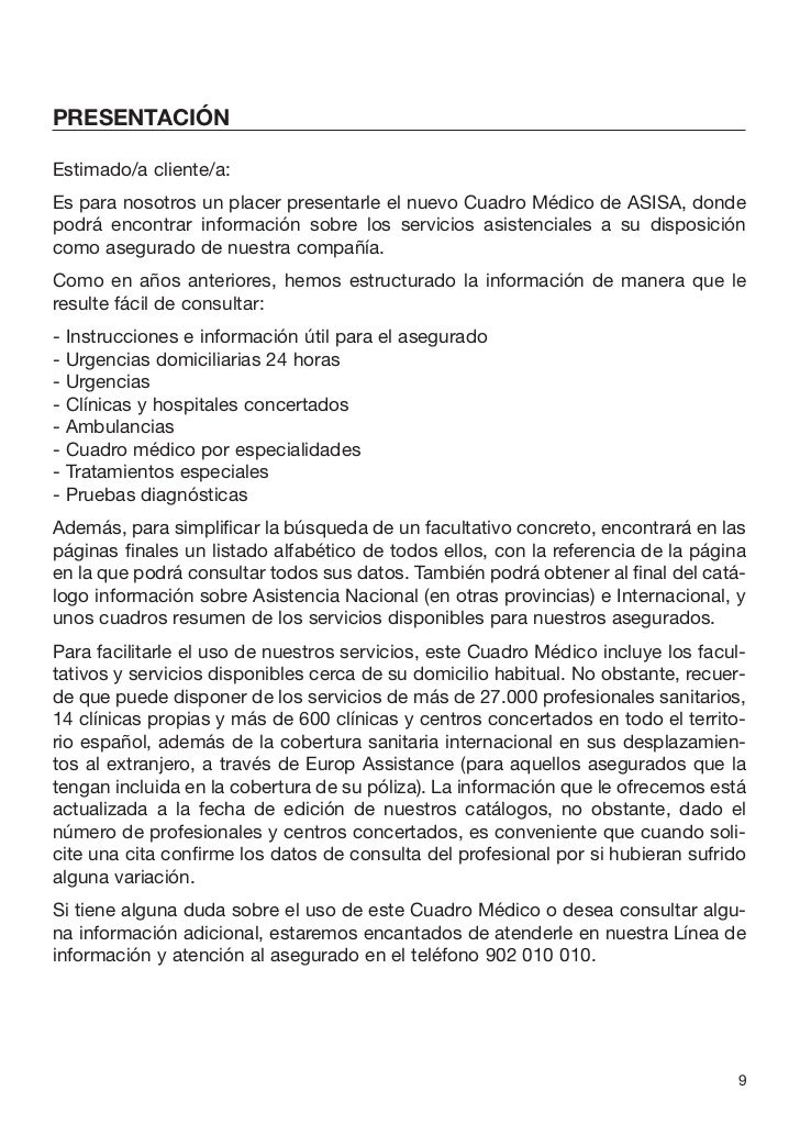 cuadro medico asisa coruña cuadro medico asisa 2011 cuadro medico asisa coruña cuadro medico asisa 2011
