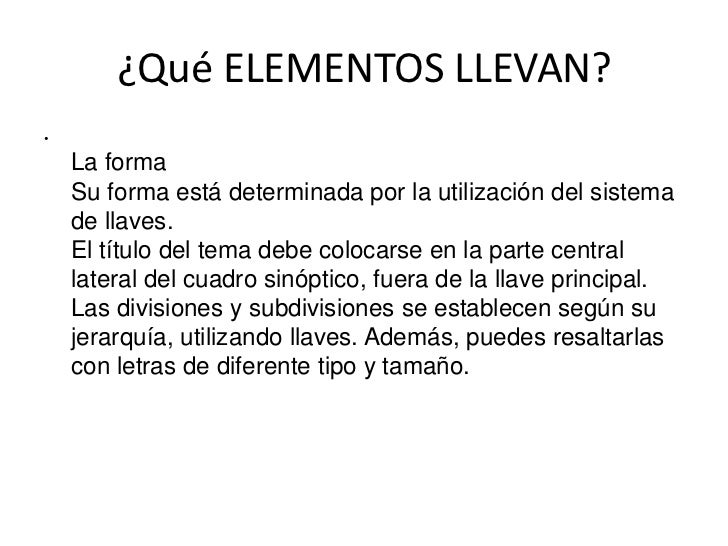 Cuadro sinoptico