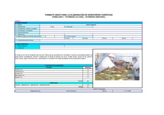 Terrestre Acuático Férreo Aéreo
FORMATO ÚNICO PARA LA ELABORACIÓN DE INVENTARIOS TURÍSTICOS
FORMULARIO 1. PATRIMONO CULTURAL - PATRIMONIO INMATERIAL
ensayo 2
1. GENERALIDADES
1.1. Nombre Tamal Tolimense
1.2. Departamento Tolima 1.3. Municipio
1.4. Corregimiento, Vereda o Localidad
1.5. Administrador o Propietario
1.6. Dirección/Ubicación
1.7. Teléfono/Fax
1.8. Distancia (desde el municipio más cercano) 1.9. Tipo de Acceso
1.11. Indicaciones para el acceso:
2. CARÁCTERÍSTICAS
2.1. Código Asignado
2.2. Descripción:
PUNTAJE
14
14
10
14
14
66
18
84
Fuente: El Espectador
Fecha:
El tamal es uno de los manjares más ricos del Tolima que se acompaña con chocolate. El tamal se acompaña también con
arepa blanca, almojábanas, achiras o pandeyucas. El tamal se prepara con arroz, arvejas secas, carnes de res, gallina y
cerdo, huevo, papa, harina de maíz y condimentos. El envoltorio con hojas de plátano le da el toque final al sabor.
3. PUNTAJES DE VALORACIÓN
CALIDAD
Colectiva (14)
Tradicional (14)
Anónima (14)
Espontánea (14)
Popular (14)
Diligenciado por: Gina Colmenares 07 10 2008
Subtotal
SIGNIFICADO
Local (6) Regional (12) Nacional (18) Internacional (30)
TOTAL
 