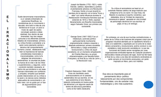 E
L
I
R
R
A
C
I
O
N
A
L
I
S
M
O
Suele denominarse irracionalismo
a un variado entramado de
posiciones filosóficas, no
constitutivas de un movimiento o
escuela, sino todo lo más de una
tendencia en la que, un poco a
modo de cajón de sastre,
convergen autores e ideas
distintas. Aún dentro de esa
diversidad, hay dos rasgos
comunes a los diferentes autores
tildados de irracionalistas: primero,
su crítica frontal a considerar a la
razón como elemento central o
decisivo del comportamiento
humano y social , destacando más
bien la importancia de fuerzas
consideradas irracionales e
irracionalizables, como la fe
religiosa, las emociones y
sentimientos, la voluntad de poder,
la fuerza de la vida o de los mitos
y supersticiones; y, segundo, como
condición también necesaria, el
hecho de que tendieron a ver esas
fuerzas irracionales con confianza
y simpatía, simpatía que también
puede relacionarse con su crítica a
la razón y la ciencia como métodos
adecuados de conocimiento o, en
todo caso, con su gusto por un tipo
de argumentación poco
racionalista.
Representantes.
Joseph de Maistre (1753 -1821), noble
francés, católico, diplomático y político,
virulentamente adverso a la Revolución
Francesa, frente a la que levantó la
bandera de la reacción con el lema "trono y
altar" con cierta influencia durante la
Restauración monárquica francesa (que se
extiende de 1815 a 1830), expresó
literariamente una filosofía irracionalista,
según Salvador Giner, por primera vez
consciente.
Su crítica al racionalismo se basó en un
substrato fideísta católico de larga tradición que
anteponía la fe a la razón. En esa línea, De
Maistre no expresa el espíritu romántico, que
detestaba, sino la “trinidad de clasicismo,
monarquía e iglesia”, apoyada en otra trinidad
de personajes decisivos en sus escritos: el
papa, el rey y el verdugo.
Friedrich Nietzsche (1844 -1900)
Pone de manifiesto cierto
antirracionalismo en el carácter
asistemático de sus escritos, en los
que predomina el tono literario,
estando compuestos en buena parte
de aforismos y en algunos casos de
textos de estructura poemática,
como el Así habló Zaratustra.
Esa obra es importante para el
pensamiento ético- político
básicamente por dos componentes
fundamentales, uno de carácter más
metodológico y otro más sustantivo.
George Sorel (1847-1922) Fue un
intelectual y activista político
particularmente incoherente:
originariamente cristiano creyente y
después anticlerical, primero socialista
democrático y luego sindicalista r
revolucionario y crítico de aquel
socialismo, en un momento simpatizante
de Charles Maurras y su grupo
ultranacionalista y pre fascista Action
Française y al final de su vida de Lenin y
la Revolución rusa.
Sin embargo, en una de sus muchas contradicciones, a
pesar de su crítica a las ilusiones del progreso creyó que el
progreso industrial alentado por el capitalismo llevaría a
éste a la catástrofe y, espoleado por la lucha de la clase
obrera consciente y revolucionaria, podría conducir a una
verdadera y total revolución socialista en l a que las
funciones del Estado serían recogidas por unas
organizaciones sindicales lejanas de cualquier pluralismo
democrático Desde principios del siglo, Sorel fue fiel hasta
el final de su vida a una idea del socialismo sindicalista en
parte cercano al movimiento anarquista y en parte
inspirado en Marx, pero con inéditos.
 