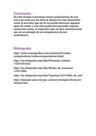 Cuales son los componentes de una red | DOC