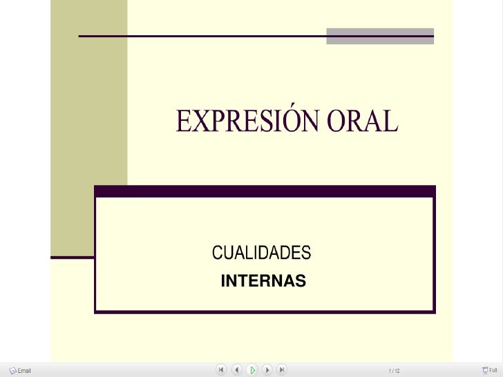 Cualidades internas de la expresion oral