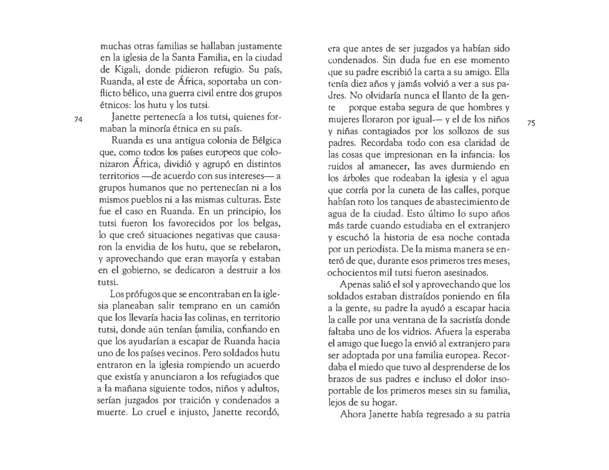 Cuando callaron las armas es un título de lectura para escolares de