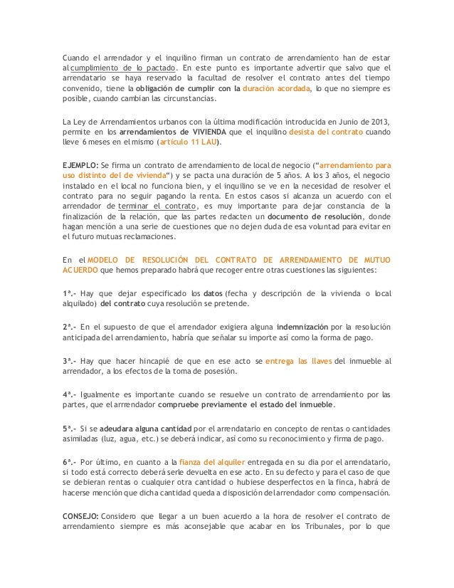 Modelo de rescisión de contrato de alquiler anticipado argentina