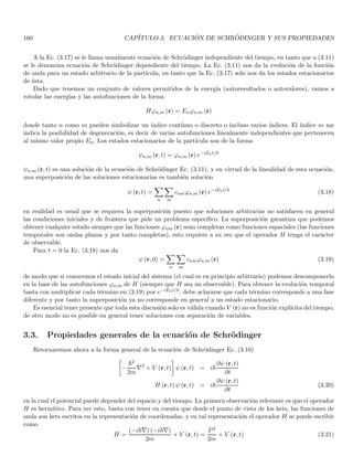 78 CAPÍTULO 1. LINEAR OR VECTOR SPACES
comparing Eqs. (1.144, 1.145) we obtain 
dA (z)
dz

ji
=
dAji (z)
dz
so the matrix representative of the derivative of A is obtained by taking the derivative of each of its elements12.
The differentiation rules are similar to the ones in ordinary calculus
d
dz
(F + G) =
dF
dz
+
dG
dz
;
d
dz
(FG) =
dF
dt
G + F
dG
dt
(1.146)
except that care must be taken with the order of appearance for the operators involved. Let us examine the second
of this equations, applying FG to an arbitrary vector x and using a basis {ui} we have
(FG) x = xiuj (FG)ji
taking the derivative on both sides we have

d (FG)
dz

ji
=
d
dz
(FG)ji =
d
dz
[FjkGki] =

d
dz
Fjk

Gki + Fjk

d
dz
Gki

=

dF
dz

jk
Gki + Fjk

dG
dz

ki
#
in matrix form we see that
d (FG)
dz
=
dF
dz
G + F
dG
dz
since there is a one-to-one isomorphism from the operators onto the matrices, we see that this relation is also valid
for the operators.
1.35.1. Some useful formulas
Applying the derivation rules we can develop some identities for functions of operators. Let us calculate the
derivative of the operator eAt. By definition we have
eAt
=
∞
X
n=0
(At)n
n!
differentiating the series term by term we have
d
dt
eAt
=
∞
X
n=0
ntn−1 An
n!
= 0 +
∞
X
n=1
ntn−1 An
n!
= A
∞
X
n=1
(At)n−1
(n − 1)!
d
dt
eAt
= A
 ∞
X
k=0
(At)k
k!
#
=
 ∞
X
k=0
(At)k
k!
#
A
where we have used the assignment k = n − 1. The series in the brackets is eAt once again, so we have
d
dt
eAt
= AeAt
= eAt
A (1.147)
12
Care must be taken to distinguish between the derivative in Eq. (1.137) and the derivative in Eq. (1.142). In Eq. (1.137) the
derivative is taken with respect to B as the “variable of derivation”. On the other hand, in Eq. (1.142) the variable to derive with, is
a parameter z from which our matrix depend on.
 