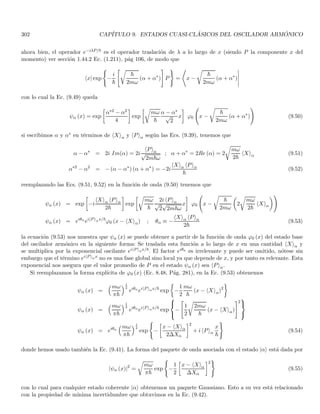 94 CAPÍTULO 1. LINEAR OR VECTOR SPACES
To give a geometrical meaning to S, let define V
(k)
i ≡ Sik and V(k) the k−th column vector with components Sik.
Then, it is clear that V(k) is the matrix representative (column matrix) of the element |tki in the basis {|uii}. We
then construct a square matrix by putting these column vectors side by side
S = V(1) V(2) · · ·

=






S11
S21
.
.
.






S12
S22
.
.
.


 · · ·


 =



S11 S12 · · ·
S21 S22 · · ·
.
.
.
.
.
.



We can also see that S is a unitary matrix

S†
S

km
=
X
i
S†
kiSim =
X
i
htk| uii hui| tmi = htk| P{ui} |tmi = htk| tmi = δkm

SS†

ij
=
X
k
SikS†
kj =
X
k
hui| tki htk| uji = hui| P{tk} |uji = hui| uji = δij
consequently
S†
S = SS†
= I
On the other hand, we will also require the closure and orthonormalization relations with both bases
P{ui} =
X
i
|uii hui| = I ; hui| uji = δij
P{tk} =
X
k
|tki htk| = I ; htk| tmi = δkm
1.41.1. Transformation of the coordinates of a ket
The coordinates of a ket |ψi in the basis {|uii} are hui| ψi ≡ |ψi(ui)
. To know the coordinates in the new basis
htk| ψi, in terms of the old ones, we insert the closure relation for {|uki} in the element htk| ψi
htk| ψi =
X
i
htk| uii hui| ψi =
X
i
S†
ki hui| ψi
c
(t)
k =
X
i
S†
kic
(u)
i ; c(t)
= S†
c(u)
The inverse relation can be obtained by taking into account that S† = S−1
c(t)
= S−1
c(u)
⇒ c(u)
= Sc(t)
or alternatively by inserting an identity in the element hui| ψi
hui| ψi =
X
k
hui| tki htk| ψi =
X
k
Sik htk| ψi
c
(u)
i =
X
k
Sikc
(t)
k ; c(u)
= Sc(t)
1.41.2. Transformation of the coordinates of a bra
We insert the identity in the element hψ| tki
hψ| tki =
X
i
hψ| uii hui| tki =
X
i
hψ| uiiSik
c
∗(t)
k =
X
i
c
∗(u)
i Sik ⇒ e
c∗(t)
= e
c∗(u)
S
similarly
e
c∗(u)
= e
c∗(t)
S†
 