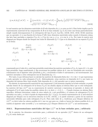 r′

= hr| r′
i
and using Eqs. (1.181, 1.178) we find X
i
ui (r) u∗
i r′

= δ r − r′

which is the closure relation as it was expressed in Eq. (1.110) for {ui (r)} in ̥, reversing the steps we can obtain
the closure relation for {|uii} in Er starting from the closure relation for {ui (r)} in ̥19.
Notice that the inner product of two kets in terms of their coordinates under the basis {|ri} is a particular
case of Eq. (1.114). Equivalently, we obtain it by insertion of the identity
hϕ |ψi =
Z
d3
r hϕ |ri hr |ψi
and interpreting the components hϕ |ri and hr |ψi as in Eq. (1.181)
hϕ |ψi =
Z
d3
r ϕ∗
(r) ψ (r)
a similar procedure can be done for the basis {|pi}
hϕ |ψi =
Z
d3
p hϕ |pi hp |ψi =
Z
d3
p ϕ̄∗
(p) ψ̄ (p)
from which it is obtained Z
d3
r ϕ∗
(r) ψ (r) =
Z
d3
p ϕ̄∗
(p) ψ̄ (p)
this is a well-known property of the Fourier trasnforms.
1.43.3. Changing from the {|ri} representation to {|pi} representation and vice versa
The procedure is similar to the one in section 1.41 but for continuous basis. If we consider the change from
{|ri} to {|pi}, the unitary matrix S of changing the basis is
S (r, p) = hr |pi =

1
2π~
3/2
eip·r/~
(1.183)
a ket |ψi is represented as ψ (r) in {|ri} and we know well that in {|pi} it is given by ψ̄ (p). Here we see that it
is consistent with the formalism developed in Sec. 1.41
hp |ψi =
Z
d3
r hp |ri hr |ψi =
Z
d3
r S†
(r, p) hr |ψi
ψ̄ (p) =

1
2π~
3/2 Z
d3
r e−ip·r/~
ψ (r) (1.184)
similarly
hr |ψi =
Z
d3
p hr |pi hp |ψi =
Z
d3
p S (r, p) hp |ψi
ψ (r) =

1
2π~
3/2 Z
d3
p eip·r/~
ψ̄ (p) (1.185)
19
Notice that I (r, r′
) = hr′
| I |ri = hr′
| ri = δ (r − r′
) shows that the Dirac delta can be seen as the representation of the identity
under the continuous hyperbasis {|ri}.
 