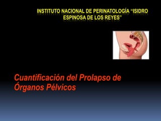 INSTITUTO NACIONAL DE PERINATOLOGÍA “ISIDRO
ESPINOSA DE LOS REYES”
Cuantificación del Prolapso de
Órganos Pélvicos
 