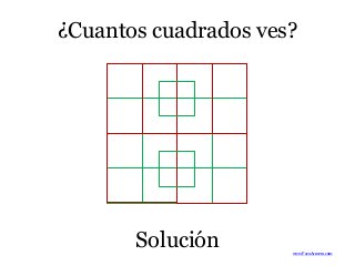 ¿Cuantos cuadrados ves?
Solución www.PacoArmero.com
 