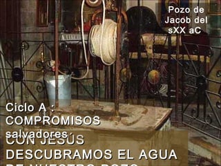 CON JESÚS DESCUBRAMOS EL AGUA DE NUESTRO POZO Ciclo A : COMPROMISOS  salvadores Pozo de Jacob del sXX aC  