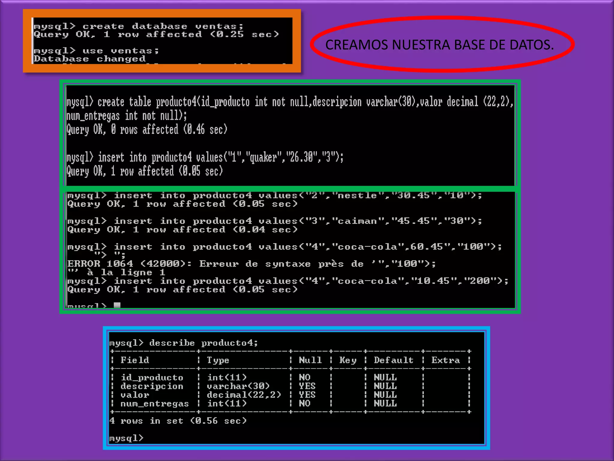 CREAMOS NUESTRA BASE DE DATOS.
 