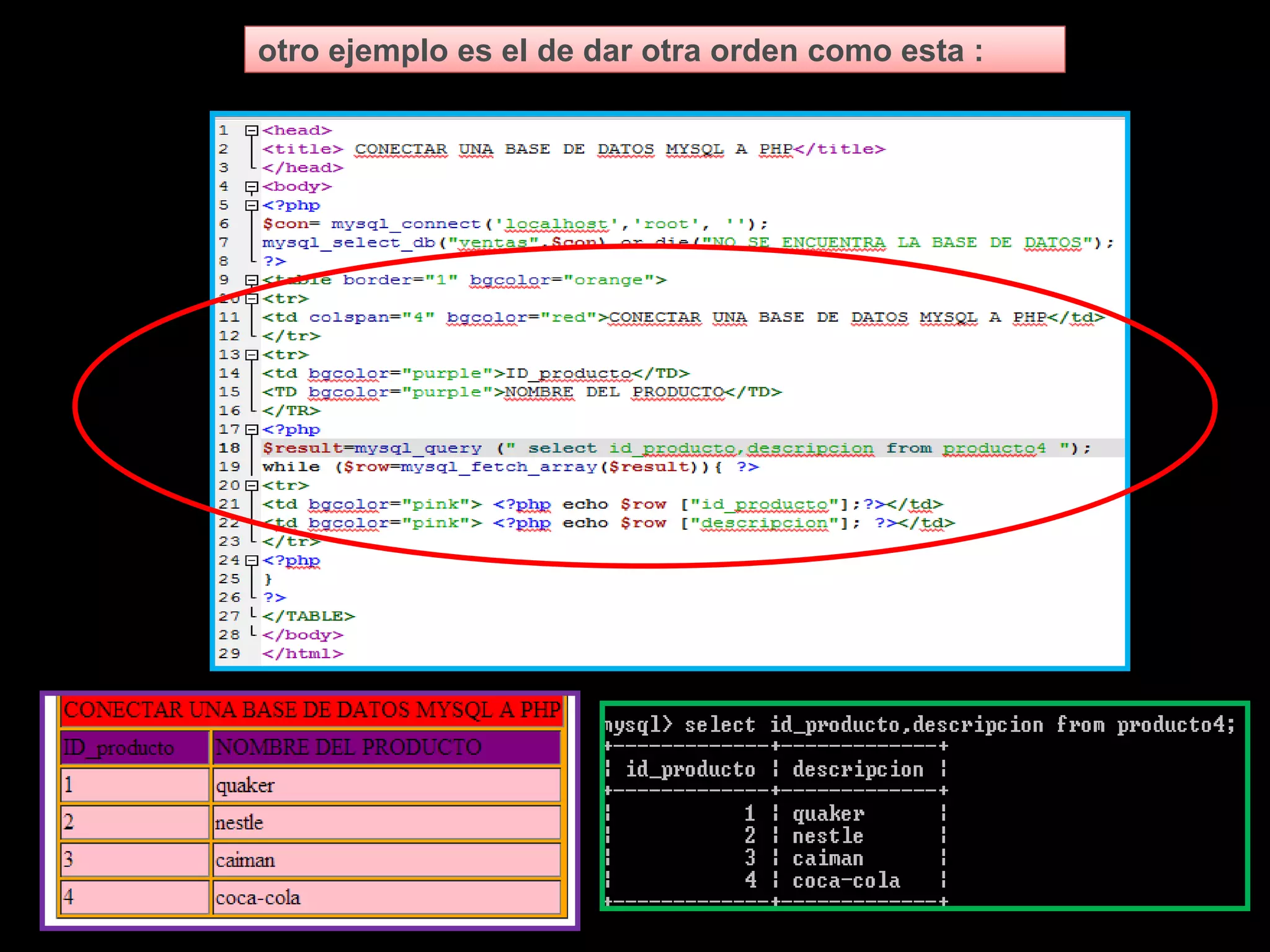 otro ejemplo es el de dar otra orden como esta :
 