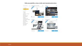 07/03/15
En la esquina superior derecha de cada plantilla, encontrarás un icono de información que al hacer clic te mostrará
una descripción de la plantilla, así como el tipo de página para el que se recomienda.
Haz clic en Ver para ver la plantilla como si estuviera online. Haz clic en el icono deVisualización Móvil en la
esquina superior izquierda para ver cómo se muestra la plantilla en su versión móvil.
 