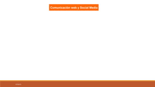 07/03/15
Para comenzar, una buena idea es partir de los dos grandes grupos de herramientas en
las cuales podemos apoyarnos para realizar nuestro plan de promoción digital:
1- “Comunicación web”: Espacios desde los que el emprendedor publica información hacia su
público, con baja o escasa participación por parte de los clientes (dentro del cual encontramos
las páginas web estáticas, el correo electrónico, el envío de contenidos a través de herramientas
como el email marketing, los newsletters corporativos, etc.). Para transmitir información,
novedades y ofertas a una base de datos, o bien, contar con un sitio web que refleje la
información institucional del proyecto
2- “Social Media”, ubicamos todos los espacios sociales disponibles que habilitan el
intercambio, y la participación por parte de los clientes (aquí ubicamos los blogs, redes sociales).
Comunicación web y Social Media
 