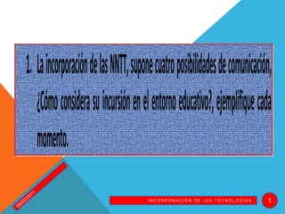 05/02/2011 INCORPORACIÓN DE LAS TECNOLOGÍAS. 1 