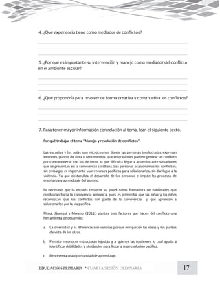 17EDUCACIÓN PRIMARIA * CUARTA SESIÓN ORDINARIA
 