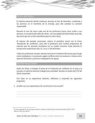 16EDUCACIÓN SECUNDARIA * CUARTA SESIÓN ORDINARIA
2