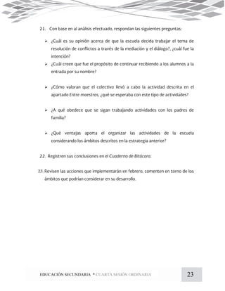 23EDUCACIÓN SECUNDARIA * CUARTA SESIÓN ORDINARIA
