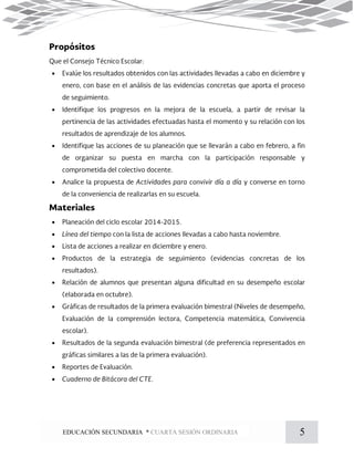 5EDUCACIÓN SECUNDARIA * CUARTA SESIÓN ORDINARIA
