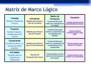 Matriz de Marco Lógico

 