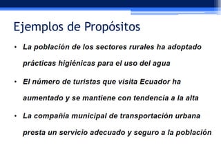 Ejemplos de Propósitos

 