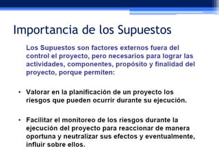 Importancia de los Supuestos

 