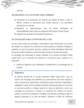 12EDUCACIÓN SECUNDARIA * CUARTA SESIÓN ORDINARIA
