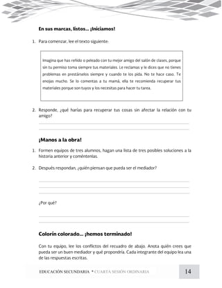 14EDUCACIÓN SECUNDARIA * CUARTA SESIÓN ORDINARIA