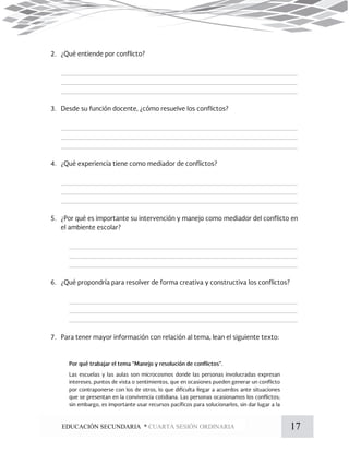 17EDUCACIÓN SECUNDARIA * CUARTA SESIÓN ORDINARIA